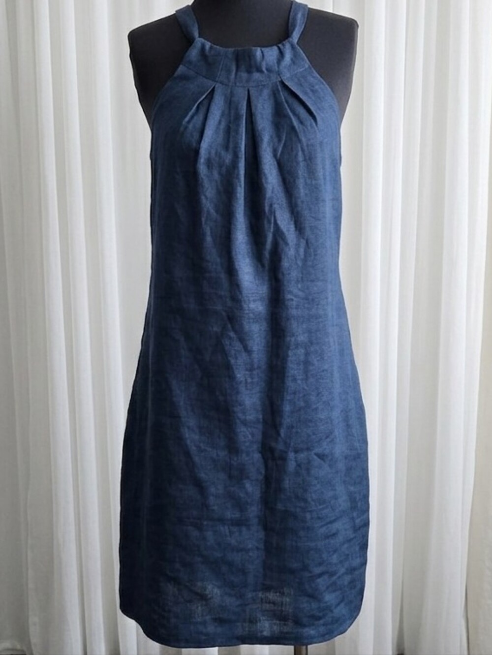 28 Palms Women's 100% Linen Halter Shift Dress